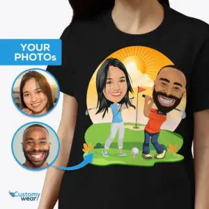 Personalized Golf Couple T-Shirt – Custom Matching Golf Outfit Golf Player shirts www.customywear.com