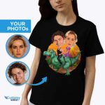 Vlastní košile pro páry dinosaurů – personalizované tričko Dino Adventure – Oblečení na míru – Košile pro dospělé