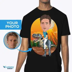Camicia personalizzata con dinosauro – Camicie per adulti personalizzate 3 Rex Ride Tee www.customywear.com