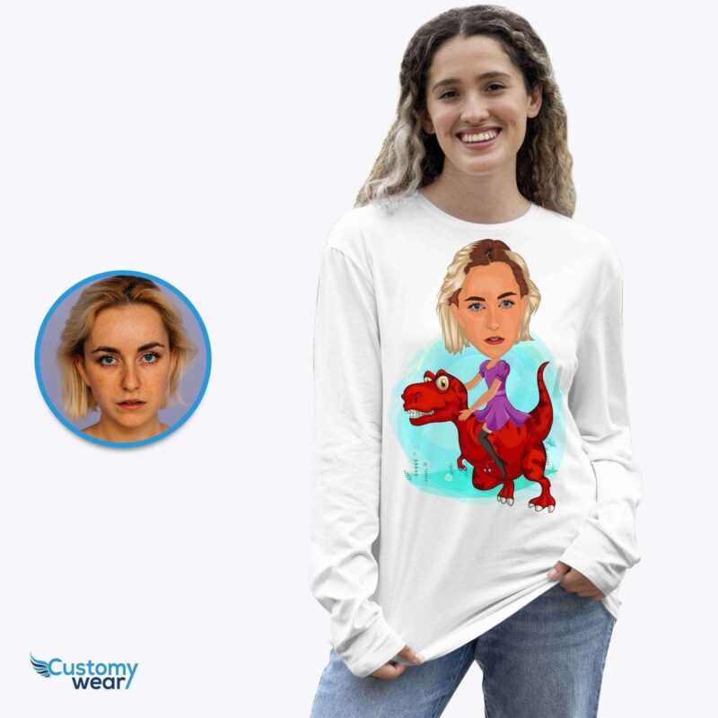 Custom Dinosaur Shirt for Women - Personalized Girly Dinosaur Tee-Customywear-Adult shirts