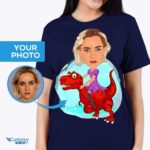 Custom Dinosaur Shirt for Women - Personalized Girly Dinosaur Tee-Customywear-Adult shirts
