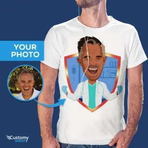 Custom Doctor Shirt – yksilölliset lääkärin karikatyyri T-paidat aikuisille www.customywear.com