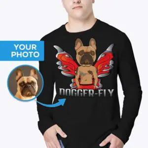 Aangepaste Angel Dog Shirt – Gepersonaliseerde huisdier portret Tee Volwassen shirts www.customywear.com
