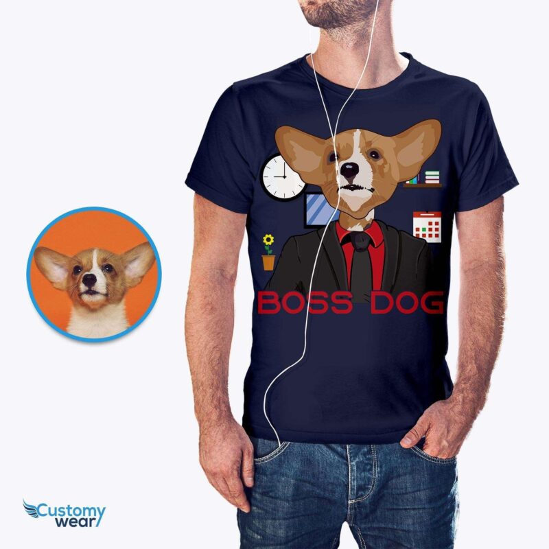Custom Boss Dog Tee - Personalized Pet Portrait Shirt-Customywear-Adult shirts
