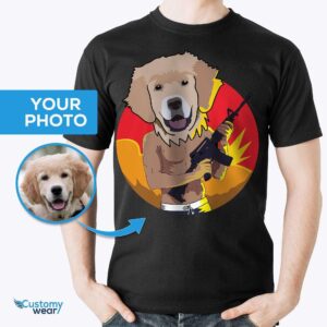 Custom Gangster Dog Tee – Chemise personnalisée pour portrait d’animal de compagnie Chemises pour adultes www.customywear.com