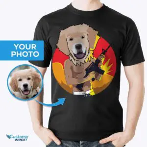Benutzerdefiniertes Gangster-Hunde-T-Shirt – personalisiertes Haustierportrait-Shirt, Erwachsenen-Shirts www.customywear.com