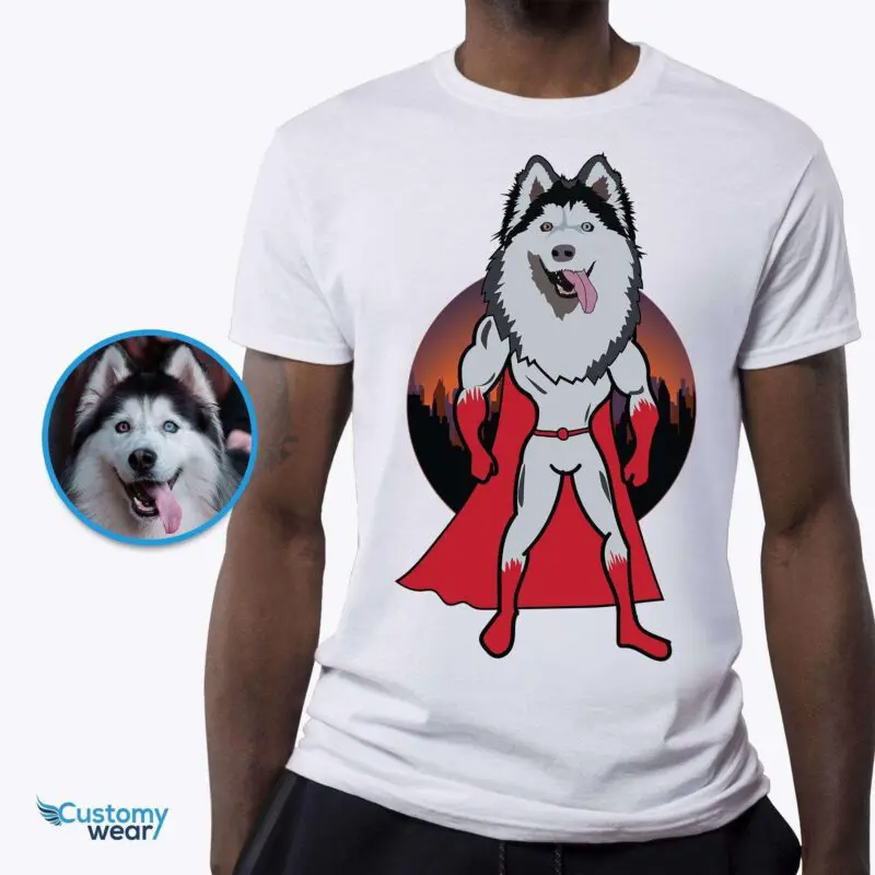 Custom Superhero Dog Shirt - Personalized Pet Portrait Tee-Customywear-Adult shirts