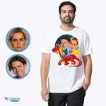 Transform Your Photo into a Custom Dragon Ride Couple T-Shirt-Customywear-Adult shirts