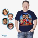 Özel Süper Kahraman Aile Birleşimi Gömlekleri | Kişiye Özel Heroic Family Tişörtleri-Customywear-Yetişkin Gömlekleri