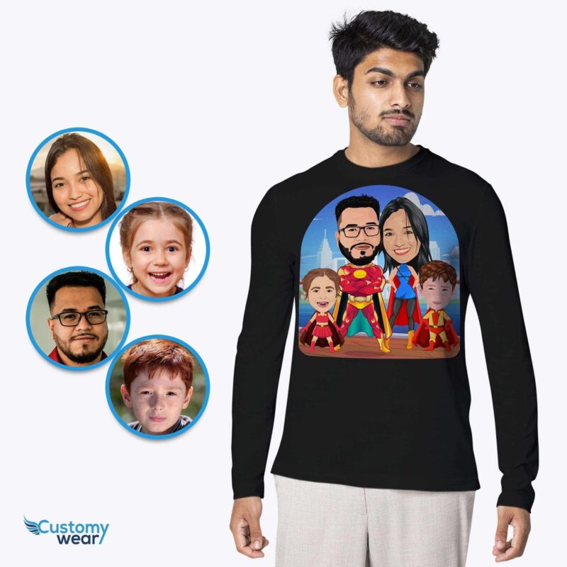 Aangepaste superheld familiereünie shirts | Gepersonaliseerde heroïsche familie-T-shirts-customywear-volwassenenshirts