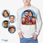 Kaos Reuni Keluarga Superhero Custom | Kaos Keluarga Heroik yang Dipersonalisasi-Pakaian Khusus-Kemeja Dewasa