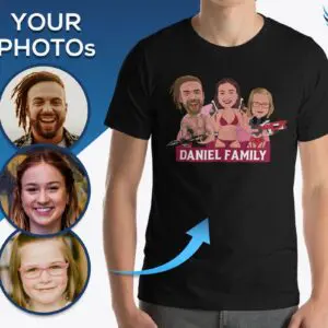 Custom Family Gun and Rocket Launcher T-Shirt – Transform Your Photo into Unique Personalized Tee Adult shirts www.customywear.com