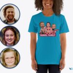 Zakázkové rodinné tričko se zbraní a raketometem – přeměňte svou fotografii na jedinečné přizpůsobené trička – oblečení na míru – košile pro dospělé