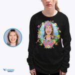 Gepersonaliseerde Easter Egg Portrait T-shirt - Transformeer uw foto in aangepaste grappige T-shirts voor volwassenen