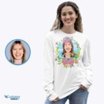 T-shirt personalizzata con ritratto di uovo di Pasqua - Trasforma la tua foto in divertenti magliette personalizzate per abbigliamento da adulto