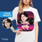 Személyre szabott gimnasztikai izomkarikatúra póló – Alakítsa át fényképét egyéni fitneszpólóvá – Egyedi ruházat – Felnőtt ing