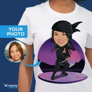 Gepersonaliseerde Ninja Warrior T-shirt – Transformeer uw foto in aangepaste Ninja Tee shirts voor volwassenen www.customywear.com