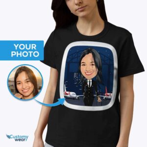 Personalized Pilot Portrait T-Shirt – Transform Your Photo into Custom Aviation Tee Adult shirts www.customywear.com