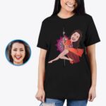 Přizpůsobené tričko Pole Dancer Portrait – přeměňte svou fotografii na vlastní taneční tričko – oblečení na míru – košile pro dospělé