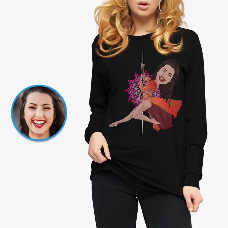 Personalized Pole Dancer Portrait T-Shirt - Transform Your Photo into Custom Dance Tee-Customywear-Adult shirts