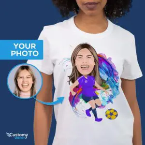 Camiseta personalizada de jugador de fútbol: transforma tu foto en una camiseta deportiva personalizada Camisetas para adultos www.customywear.com