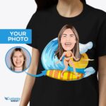 Personalized Surfing Adventure T-Shirt - Transform Your Photo into Custom Wave Rider Tee-Customywear-Adult shirts