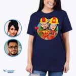 Chemise personnalisée pour couples de pompiers - Tee photo personnalisé pour les chemises Heroes-Customywear-Adult