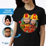 Camicia personalizzata per coppie di pompieri - Maglietta con foto personalizzata per camicie Heroes-Customywear-Adult