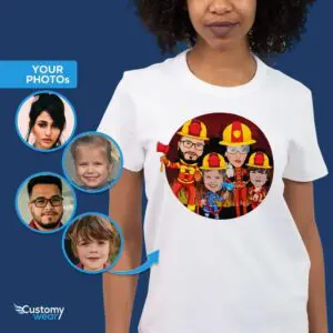 Personalized Firefighter Family Shirt – Custom Portrait Tee for Unity Adult shirts www.customywear.com