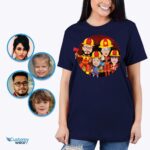 Personalized Firefighter Family Shirt - Custom Portrait Tee for Unity-Customywear-Adult shirts