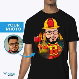 Pompier personnalisé avec t-shirt hache – Cadeau de pompier personnalisé Chemises pour adultes www.customywear.com