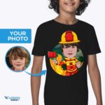 Kaus Pemuda Pemadam Kebakaran Kustom - Kemeja Pemadam Kebakaran Kakak Laki-Laki yang Dipersonalisasi-Pakaian Khusus-Anak Laki-Laki