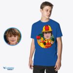 Kaus Pemuda Pemadam Kebakaran Kustom - Kemeja Pemadam Kebakaran Kakak Laki-Laki yang Dipersonalisasi-Pakaian Khusus-Anak Laki-Laki