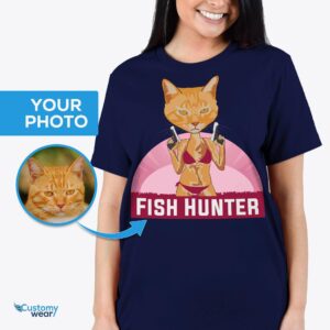 Custom Gangster Cat T-Shirt – Personalized Photo Tee for Pet Lovers Adult shirts www.customywear.com