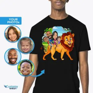 Personalized Lion Family Shirts: Transform Photos into Fun Family Adventure Tees Adult shirts www.customywear.com