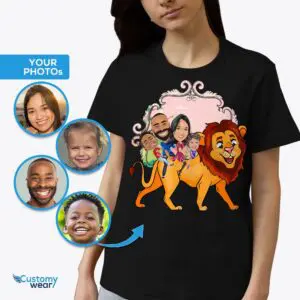 Custom Lion Family Shirts: Transform Photos into Fun Family Adventure Tees Adult shirts www.customywear.com