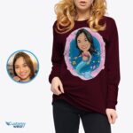 Transforme sua foto em uma camiseta personalizada da Pequena Sereia - Presentes de sereia perfeitos - Roupas personalizadas - Camisetas para adultos