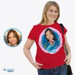Transforme sua foto em uma camiseta personalizada da Pequena Sereia - Presentes de sereia perfeitos - Roupas personalizadas - Camisetas para adultos