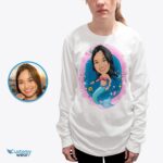 Trasforma la tua foto in una maglietta personalizzata con la Sirenetta: regali perfetti per sirene, abbigliamento personalizzato e camicie per adulti