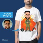 Transform Your Photo into a Custom Male Army Soldier Tee - Personalized Military T-Shirt-Customywear-Adult shirts
