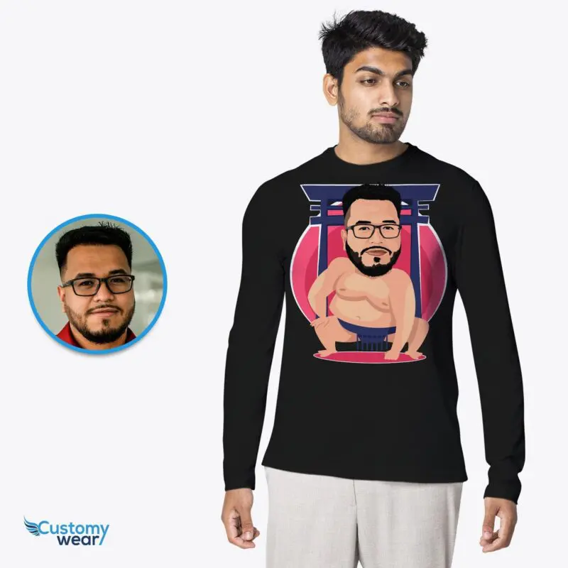 Personalized Sumo Wrestler T-Shirt | Custom Funny Sumo Tee | Unique Gift Idea-Customywear-Adult shirts