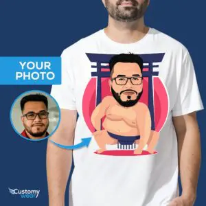 Spersonalizowana koszulka zapaśnika sumo | Niestandardowa zabawna koszulka sumo | Wyjątkowy pomysł na prezent Koszule dla dorosłych www.customywear.com