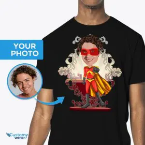 Персонализированная футболка «Папа-супергерой» | Рубашки для взрослых «Подарок супергероя для него» на заказ www.customywear.com
