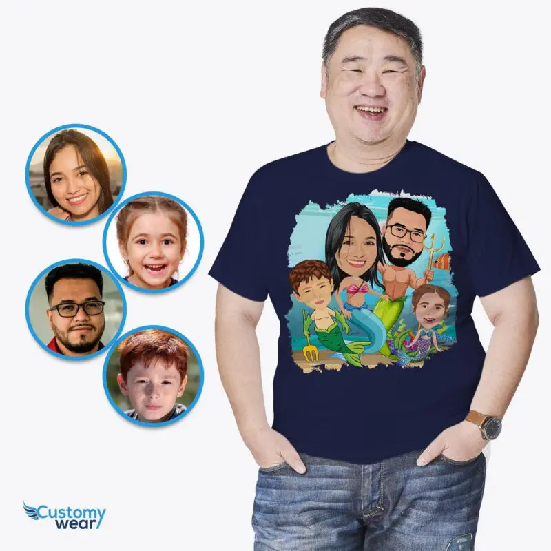 Transform Your Family into Enchanting Mermaids - Custom Mermaid Family Shirt-Customywear-Adult shirts