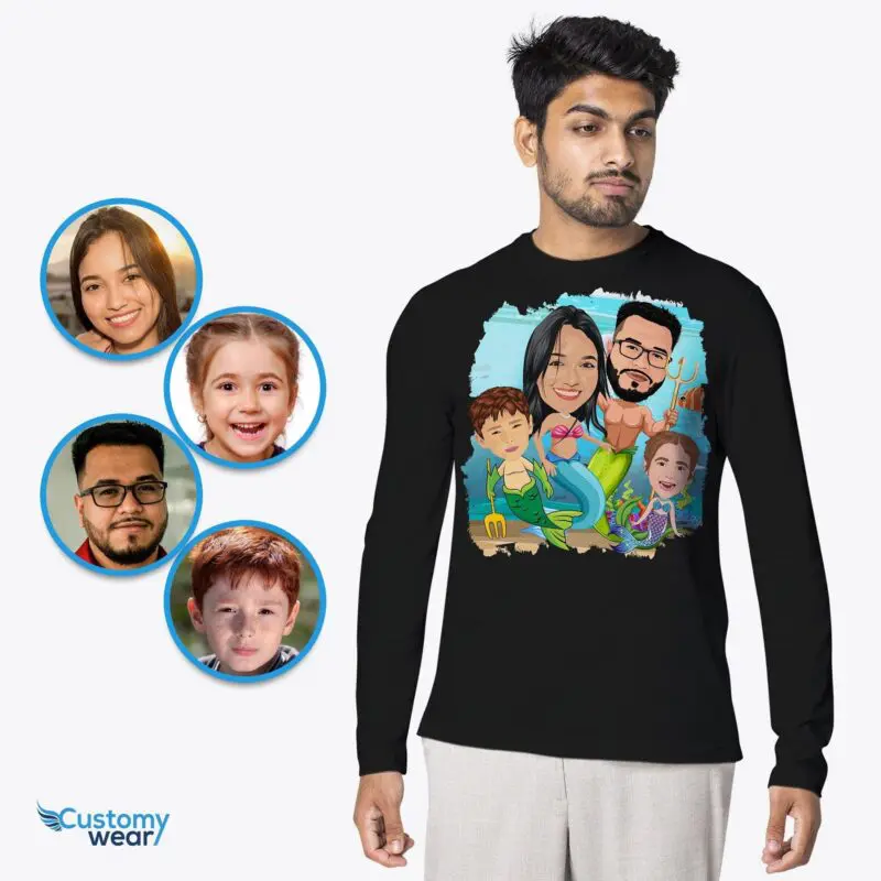 Transform Your Family into Enchanting Mermaids - Custom Mermaid Family Shirt-Customywear-Adult shirts