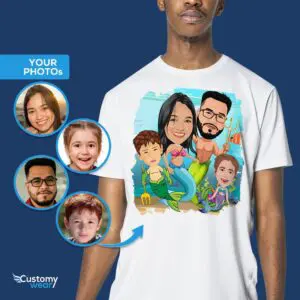 Transforme a su familia en encantadoras sirenas: camisa familiar de sirena personalizada Camisas para adultos www.customywear.com