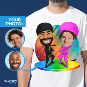 Personalized Ninja Portrait T-Shirt | Custom Ninja Couple Tee Axtra - ALL vector shirts - male www.customywear.com