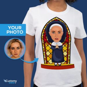 Personalized Nun Uniform T-Shirt – Transform Your Photo into Custom Tee Adult shirts www.customywear.com