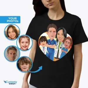 Personlig pleiefamilieskjorte – tilpassede sykepleierfamiliegaver Voksenskjorter www.customywear.com