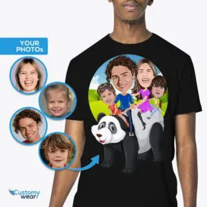 Create Your Personalized Panda Family Shirt | Custom Portrait Tee Adult shirts www.customywear.com